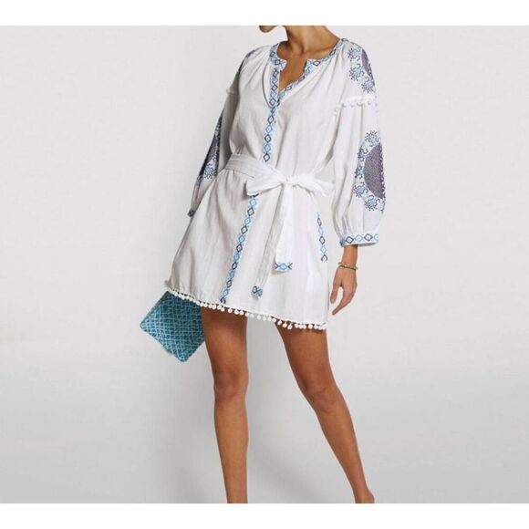 NWT MELISSA ODABASH Tassel Trime Eliza Belted Dress sz Small - Picture 1 of 5